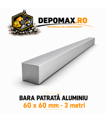 Bara patrata aluminiu 60 x 60 mm, 3 metri, EN AW-2007
